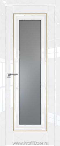 Дверь Profil Doors 24L Белый люкс стекло Графит молдинг золото