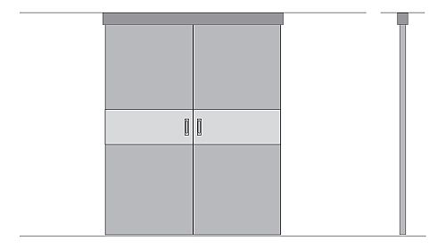 Двустворчатая Дверь Купе Profil Doors в открытом положении Дверь Купе Profil Doors