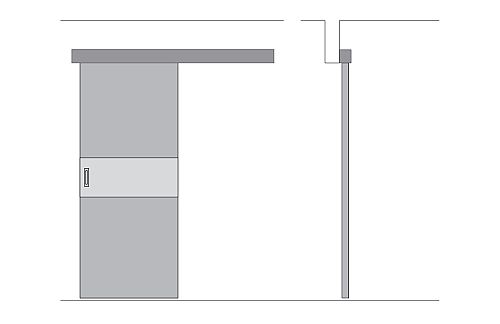 Одностворчатая Дверь Купе Profil Doors в открытом положении Дверь Купе Profil Doors