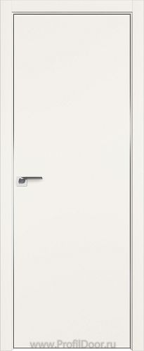 Дверь Profil Doors 1E цвет ДаркВайт кромка Матовый Алюминий с 4-х сторон