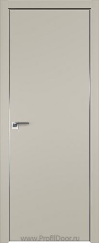 Дверь Profil Doors 1E цвет Шеллгрей кромка Матовый Алюминий с 4-х сторон