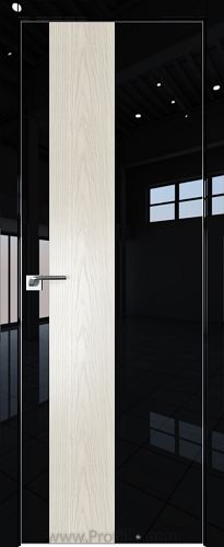 Дверь Profil Doors 5LK цвет Черный люкс кромка Матовый Алюминий с 4-х сторон вставка Дуб SKY Белёный