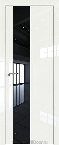 Дверь Profil Doors 5LK цвет ДаркВайт Люкс кромка Матовый Алюминий с 4-х сторон стекло Lacobel Черный лак