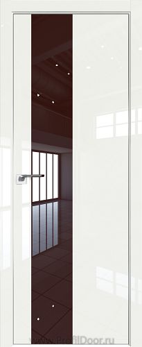Дверь Profil Doors 5LK цвет ДаркВайт Люкс кромка Матовый Алюминий с 4-х сторон стекло Lacobel Коричневый лак