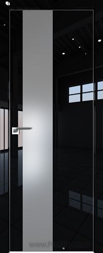 Дверь Profil Doors 5LK Черный люкс стекло Lacobel Серебро Матлак кромка алюминиевая Матовая