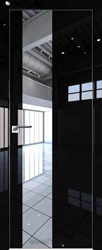 Дверь Profil Doors 5LK Черный люкс стекло Зеркало кромка алюминиевая Матовая