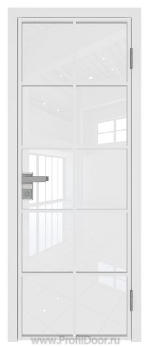 Дверь Profil Doors 4AG стекло Белый Триплекс цвет профиля Белый матовый RAL9003