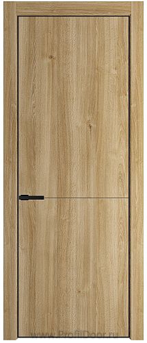 Дверь Profil Doors 16NA цвет Дуб Карамель цвет профиля Черный матовый RAL9005