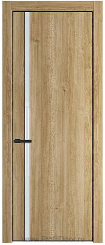 Дверь Profil Doors 21NA цвет Дуб Карамель стекло Lacobel Белый лак цвет профиля Черный матовый RAL9005