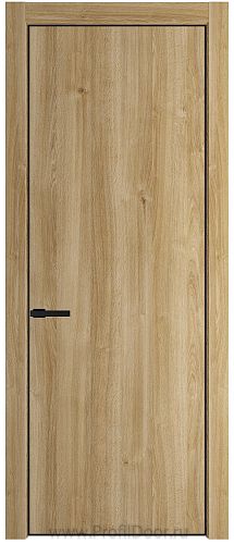 Дверь Profil Doors 1NE цвет Дуб Карамель кромка Черный матовый RAL9005